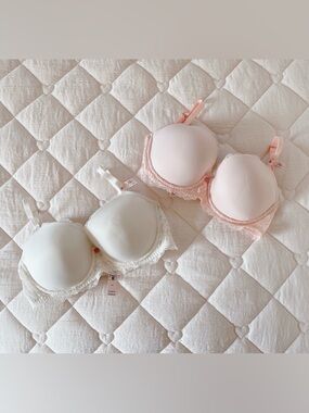 𝜗𝜚 victoria’s secret smooth and lace lightly lined demi bra set